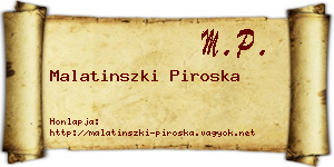 Malatinszki Piroska névjegykártya