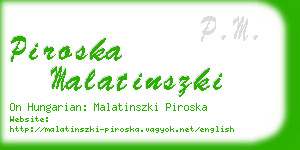 piroska malatinszki business card